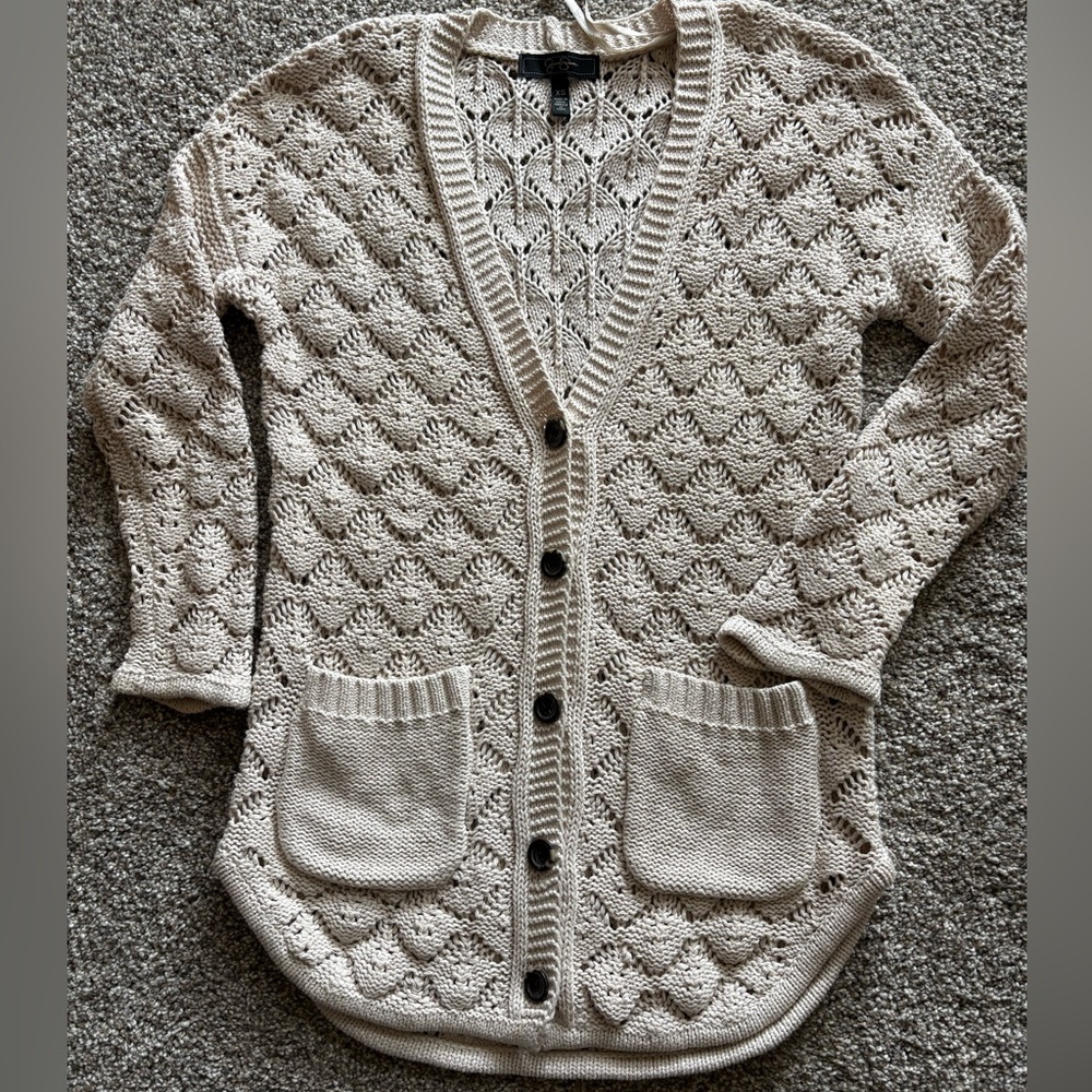 Jessica Simpson Beige Knit Cardigan Sweater